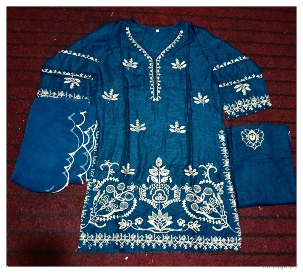 Neelum 3 Pcs Women's Stitched Linen Embroidered Suit