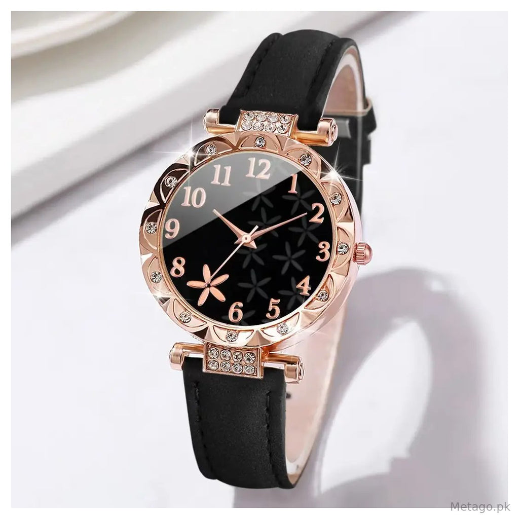 New TikTok Popular Women's Watch Fashion Personality Simple Watch Butterfly Digital Belt Watch suit