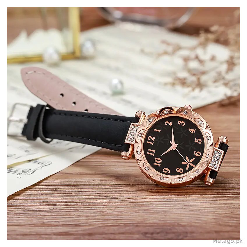 New TikTok Popular Women's Watch Fashion Personality Simple Watch Butterfly Digital Belt Watch suit