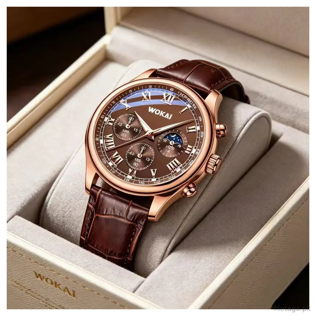 New Wokai Wokai Business Watch Quartz Sports Table Casual Belt Mens Watch Mens Watch