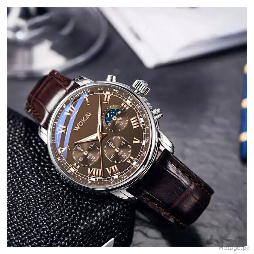 New Wokai Wokai Business Watch Quartz Sports Table Casual Belt Mens Watch Mens Watch
