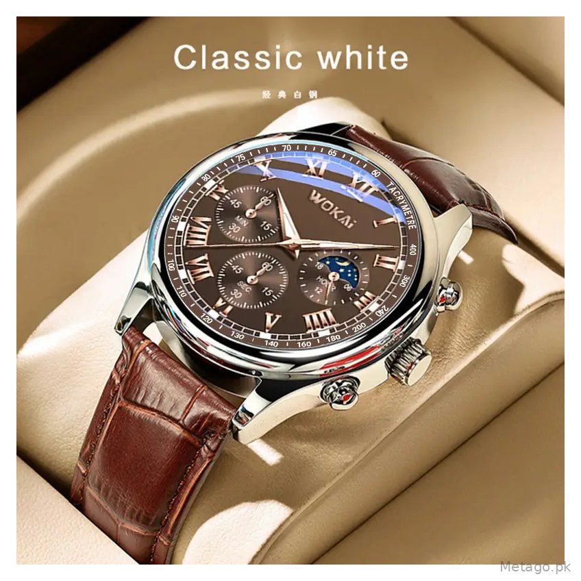 New Wokai Wokai Business Watch Quartz Sports Table Casual Belt Mens Watch Mens Watch