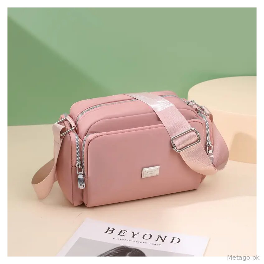 New Women's Bag Cross-Border Nylon Cloth Shoulder Bag Simple and Fashionable Wide Shoulder Strap Crossbody Bag Large Capacity Lightweight Small Square Bag