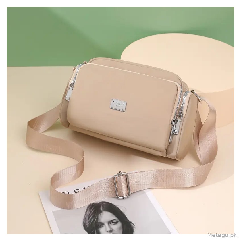 New Women's Bag Cross-Border Nylon Cloth Shoulder Bag Simple and Fashionable Wide Shoulder Strap Crossbody Bag Large Capacity Lightweight Small Square Bag