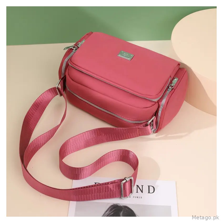 New Women's Bag Cross-Border Nylon Cloth Shoulder Bag Simple and Fashionable Wide Shoulder Strap Crossbody Bag Large Capacity Lightweight Small Square Bag