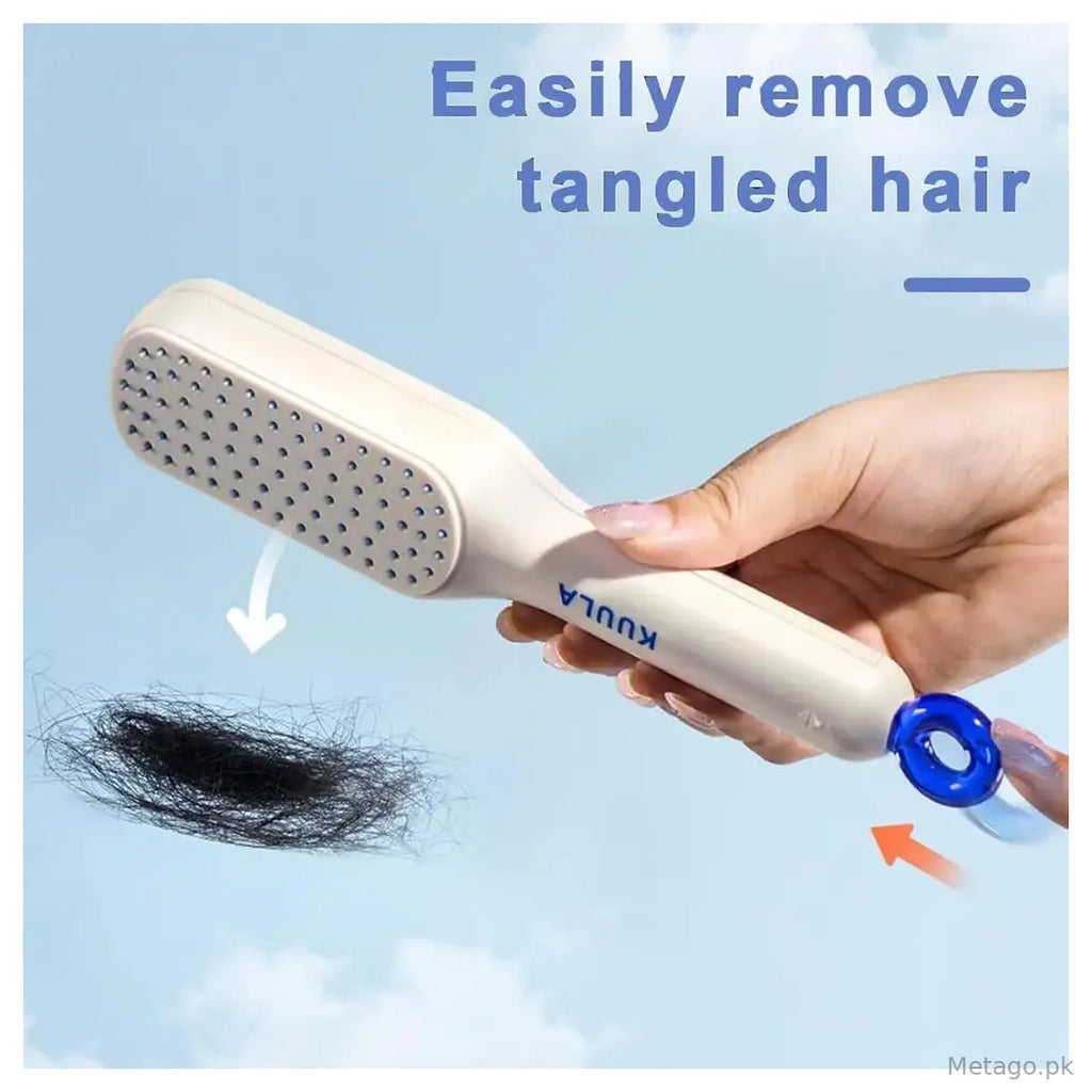 (Pack of 2) Self Cleaning Hair Brush