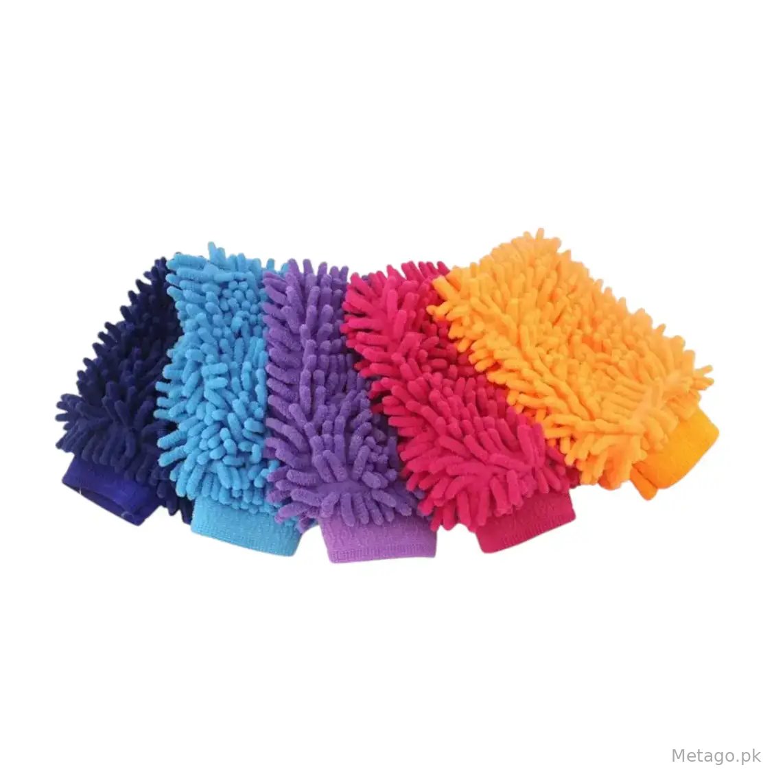 (Pack of 5) Double-sided Microfiber Washable Cleaning Gloves