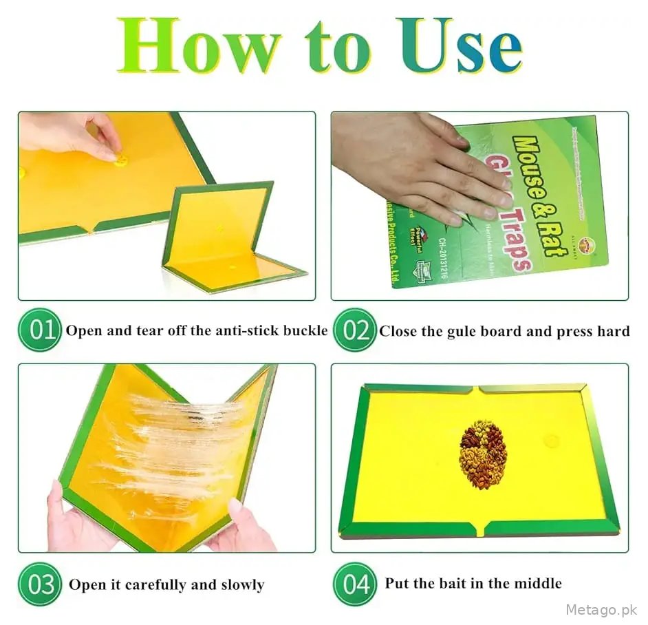 (Pack of 5) Mouse Glue Traps Sticky Boards Mouse Trap
