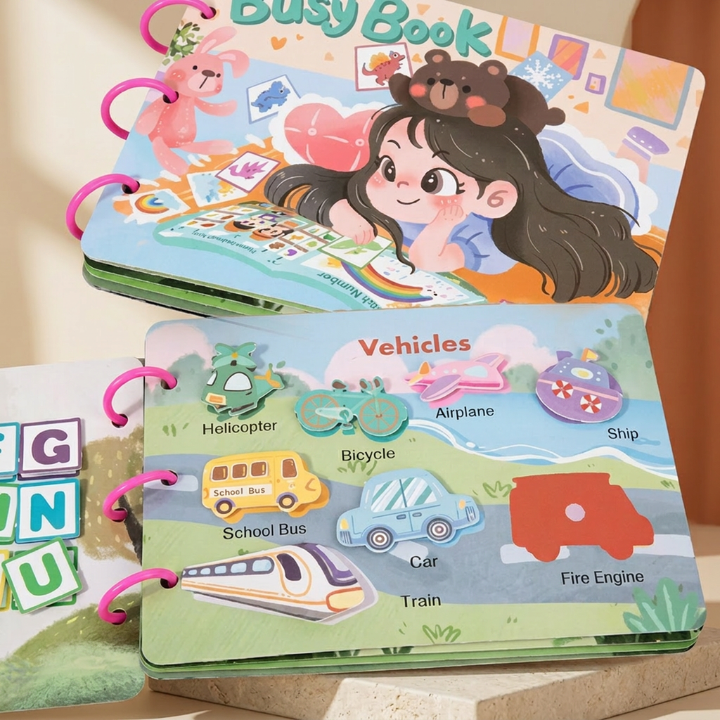 Montessori Quiet Busy Book for Toddlers A5 Multicolor