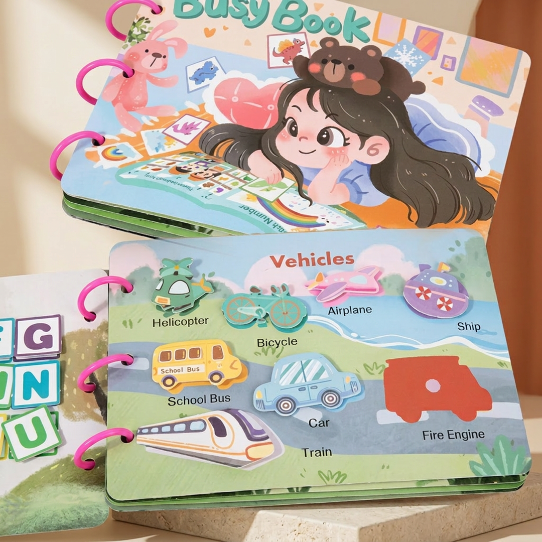 Montessori Quiet Busy Book for Toddlers A5 Multicolor