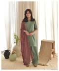 Pista Zola 3 Pcs Women's Stitched Linen Embroidered Suit