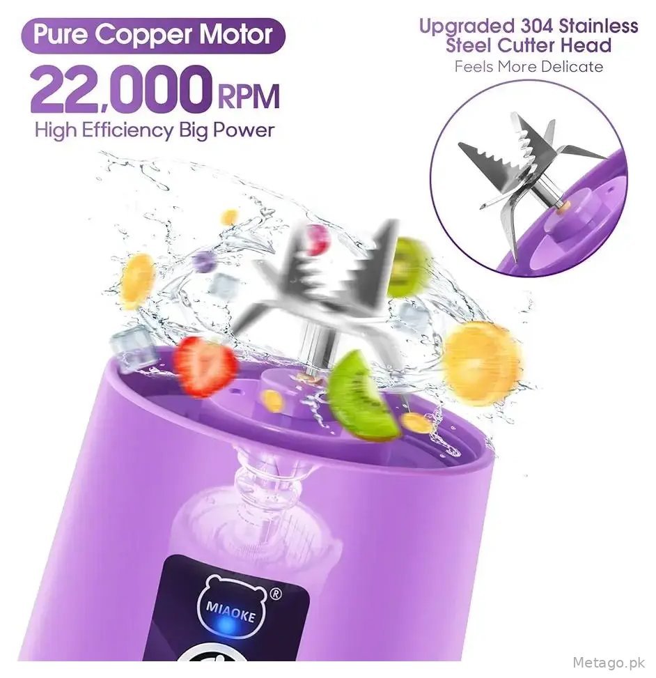 Portable Rechargeable 6 Blades Portable Juicer Blender