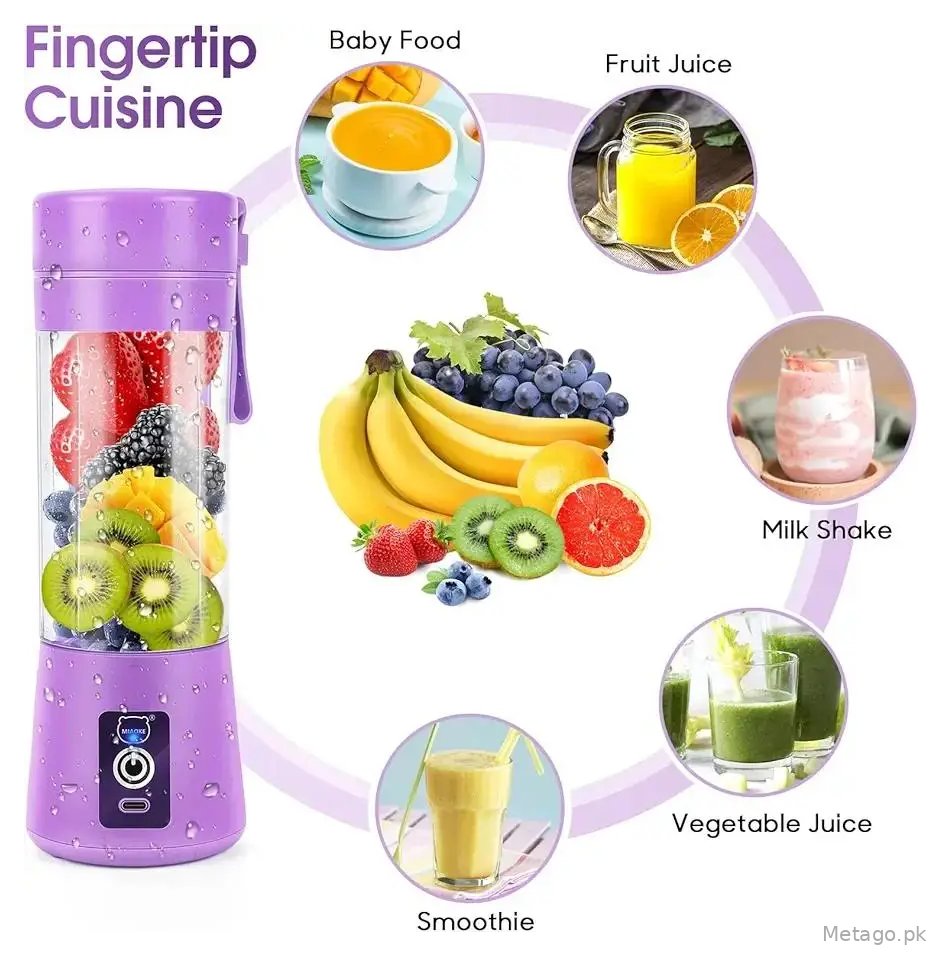 Portable Rechargeable 6 Blades Portable Juicer Blender