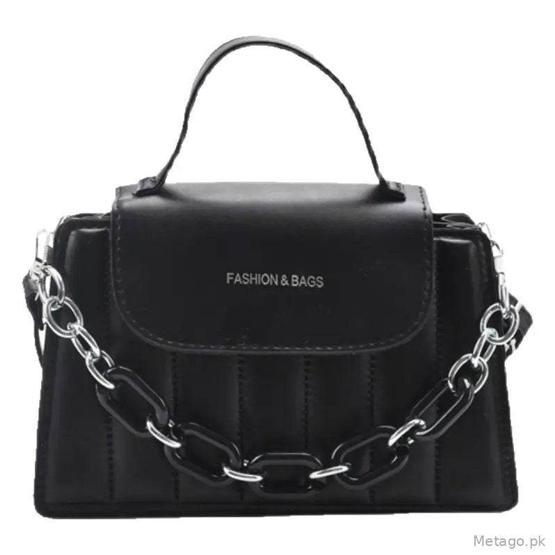 Red Korean Style Mini Shoulder Bag with Thick Chain