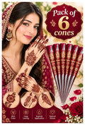 Red Mehndi Cone Party & Bridal, peel off Red Mehndi Pack 6