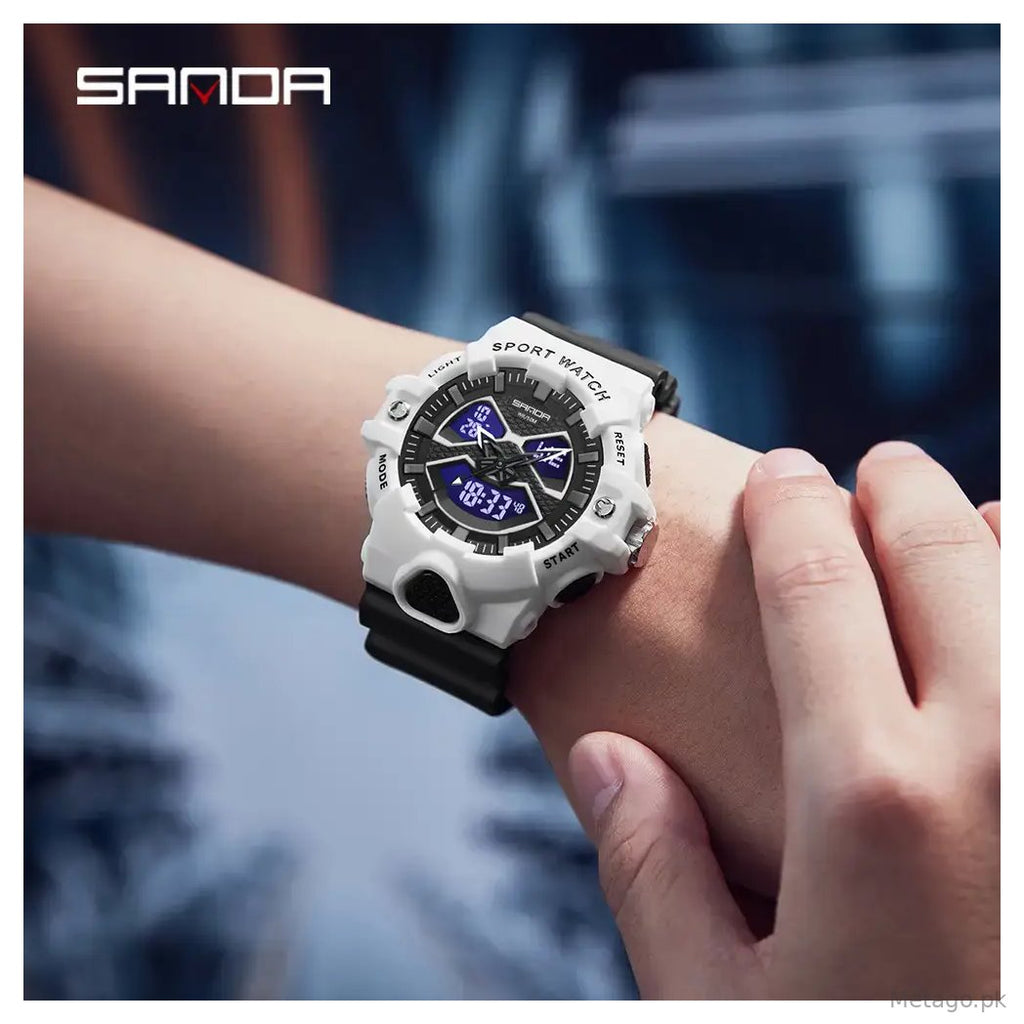 Sanda Waterproof Sports Watches Multi-Function Digital Clock