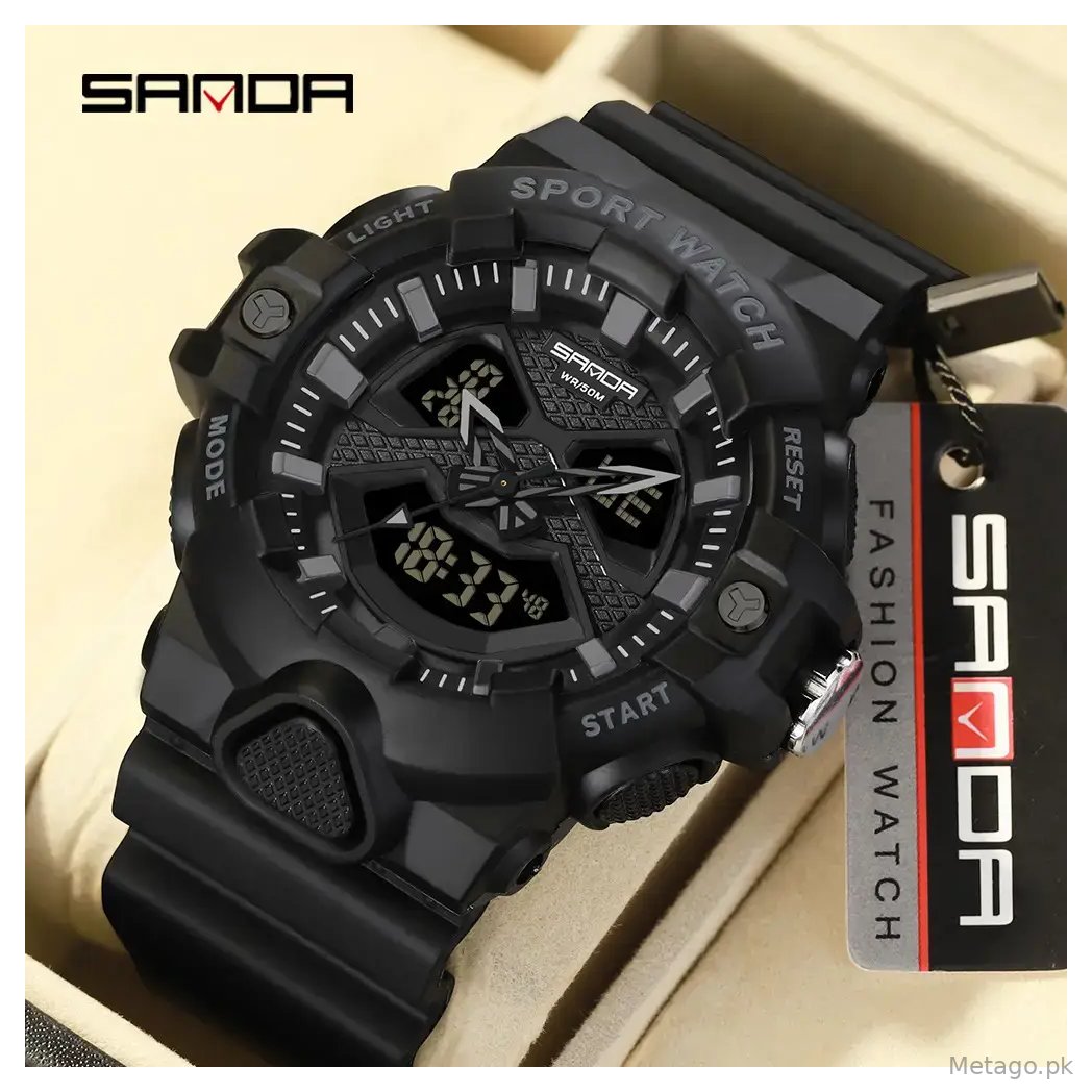 Sanda Waterproof Sports Watches Multi-Function Digital Clock
