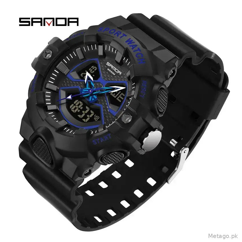 Sanda Waterproof Sports Watches Multi-Function Digital Clock