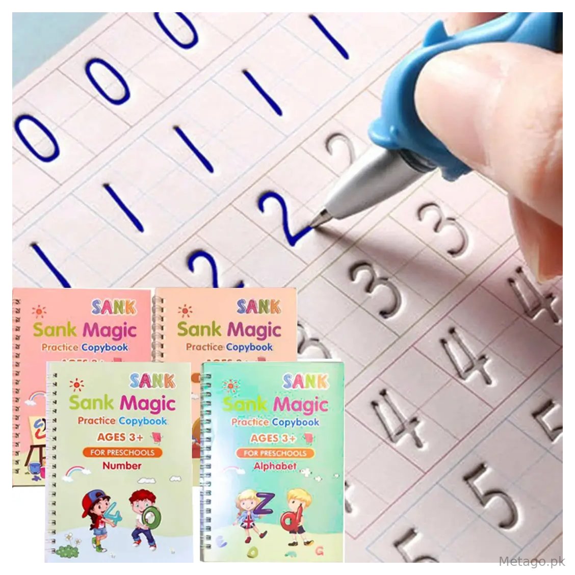 Sank Magic Practice Copybook with Gripper and Ink Refills