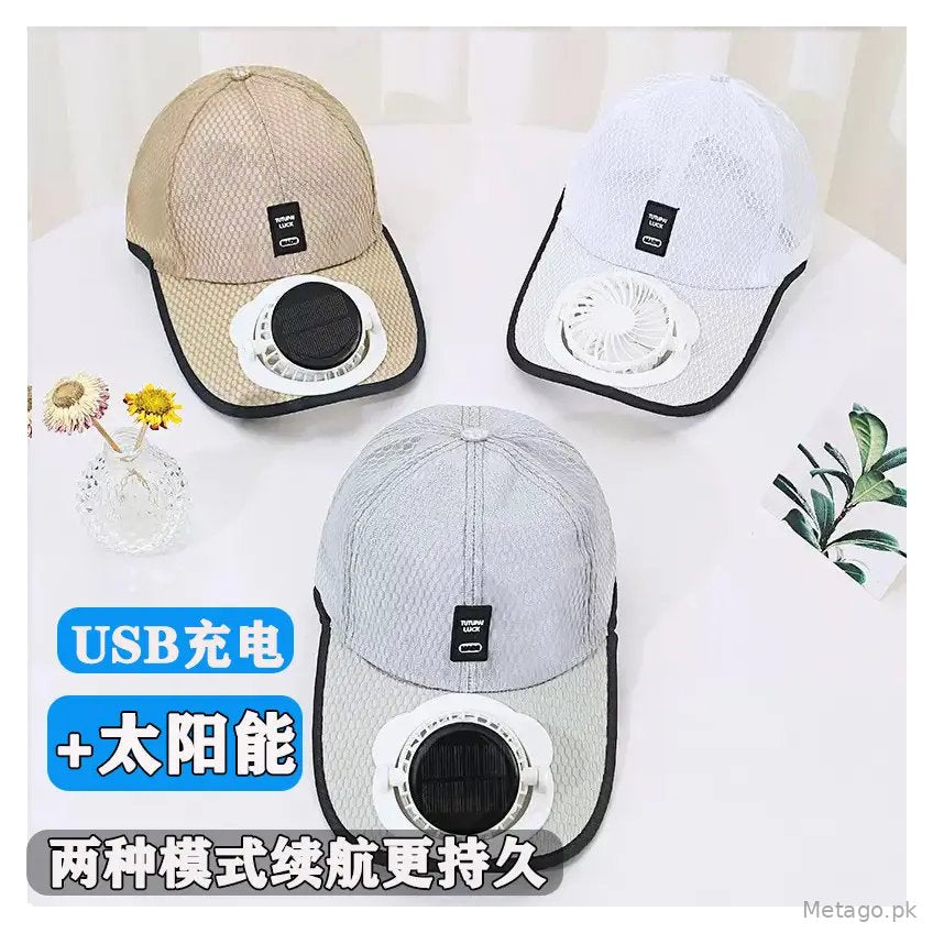 Summer New Solar Charging Fan Hat Adult Breathable Mesh Hat Sun Protection Outdoor Leisure Baseball Cap