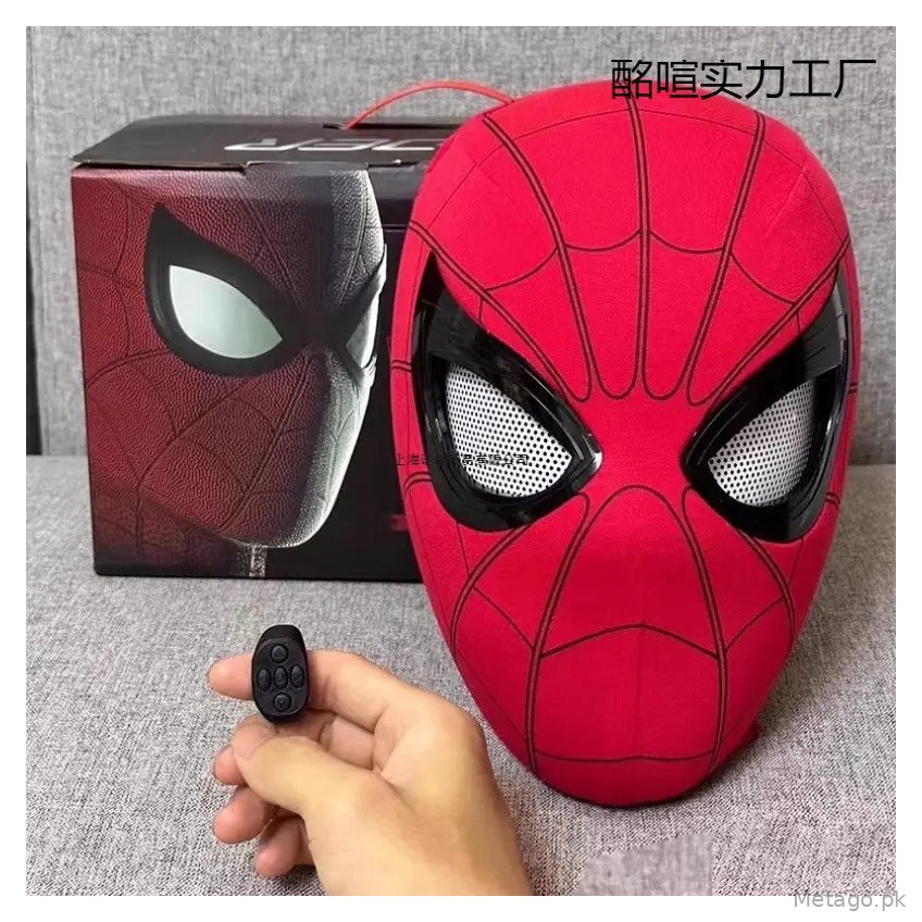 Tiktok-Style Spider-Man Headgear with Movable Eyes, Manual and Electric Blinking Mask, Spider-Man: Far from Home Helmet