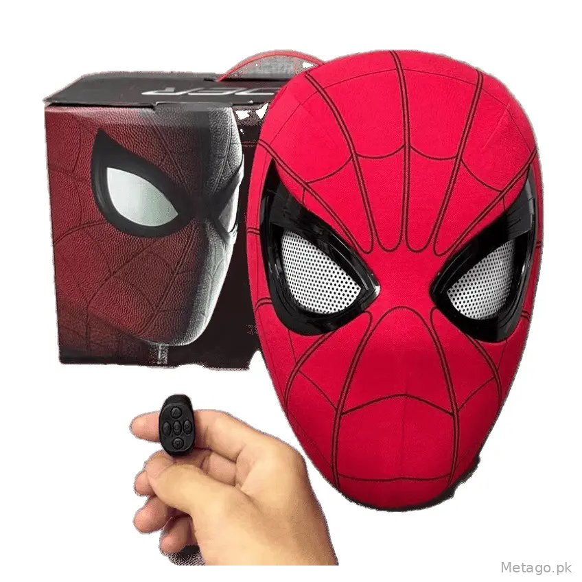 Tiktok-Style Spider-Man Headgear with Movable Eyes, Manual and Electric Blinking Mask, Spider-Man: Far from Home Helmet
