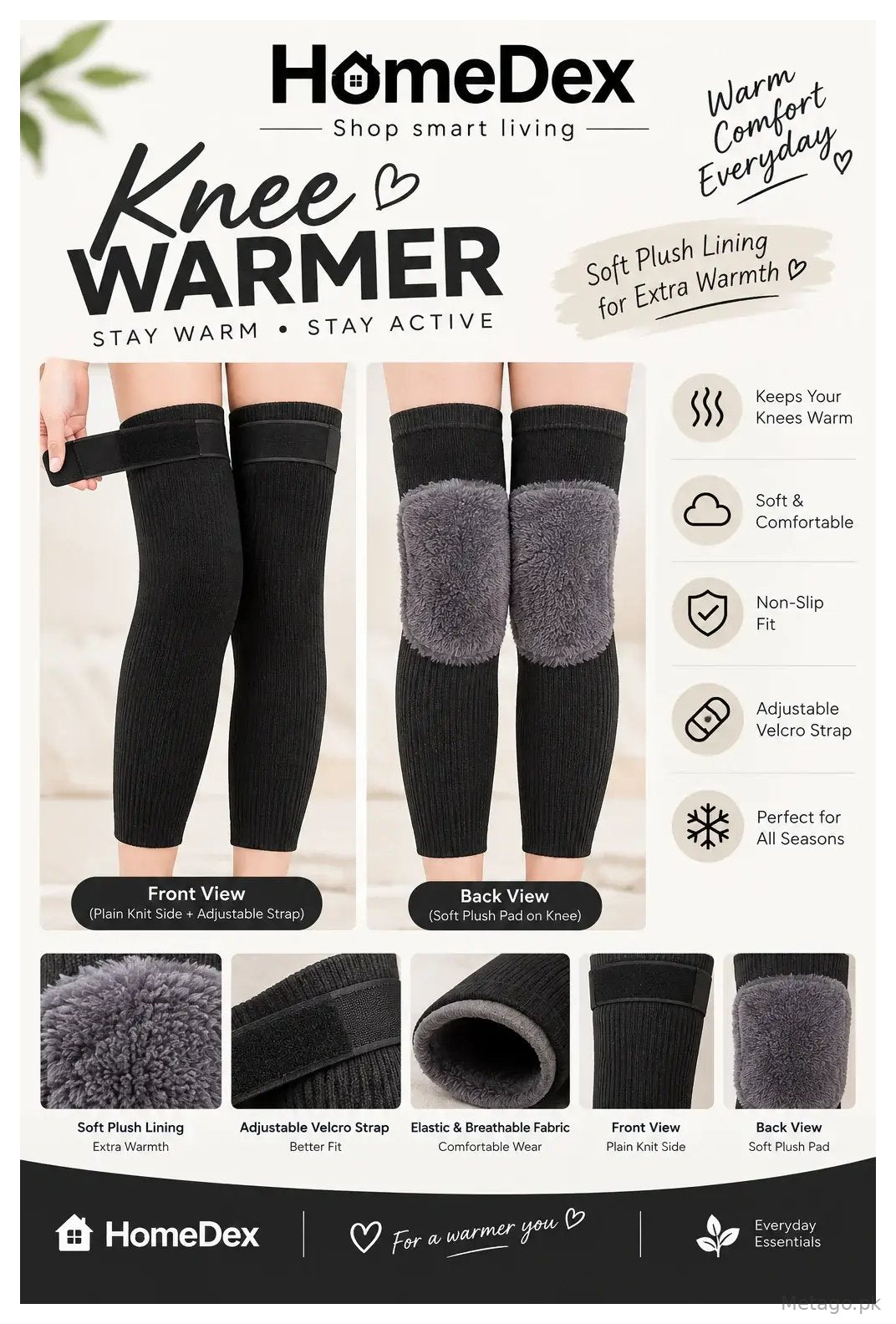 Unisex Wool Knee Warmer | Pack of 2