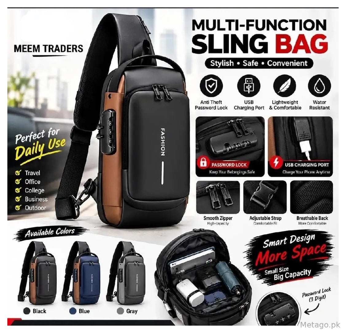 Water Resistant Anti Theft Crossbody Bag for Travel
