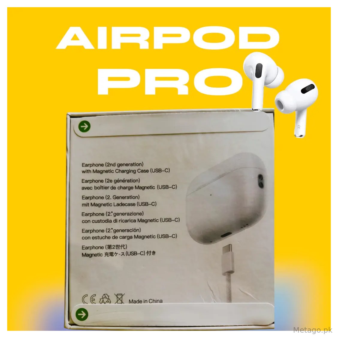 White Airpods pro 2 wireless