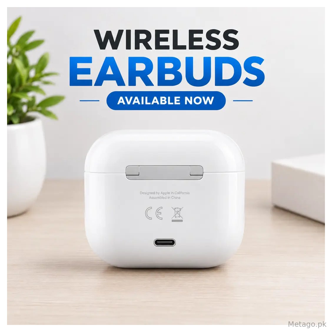 White Long-Lasting Battery With Fast Charge 3 Earbuds