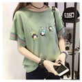 Women Pink Graphic T-Shirt 2025 Summer Loose Fit