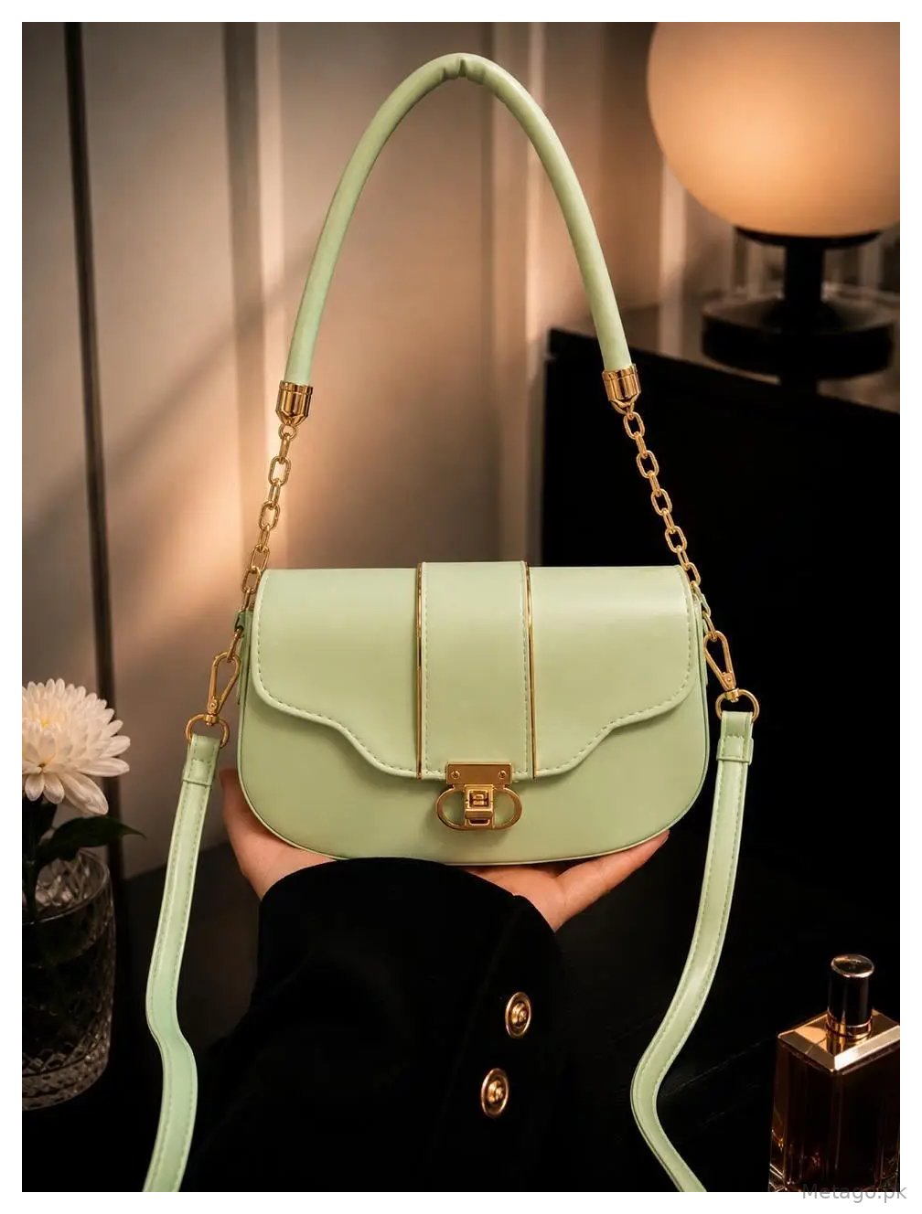Women's Leather Plain Shoulder Bag