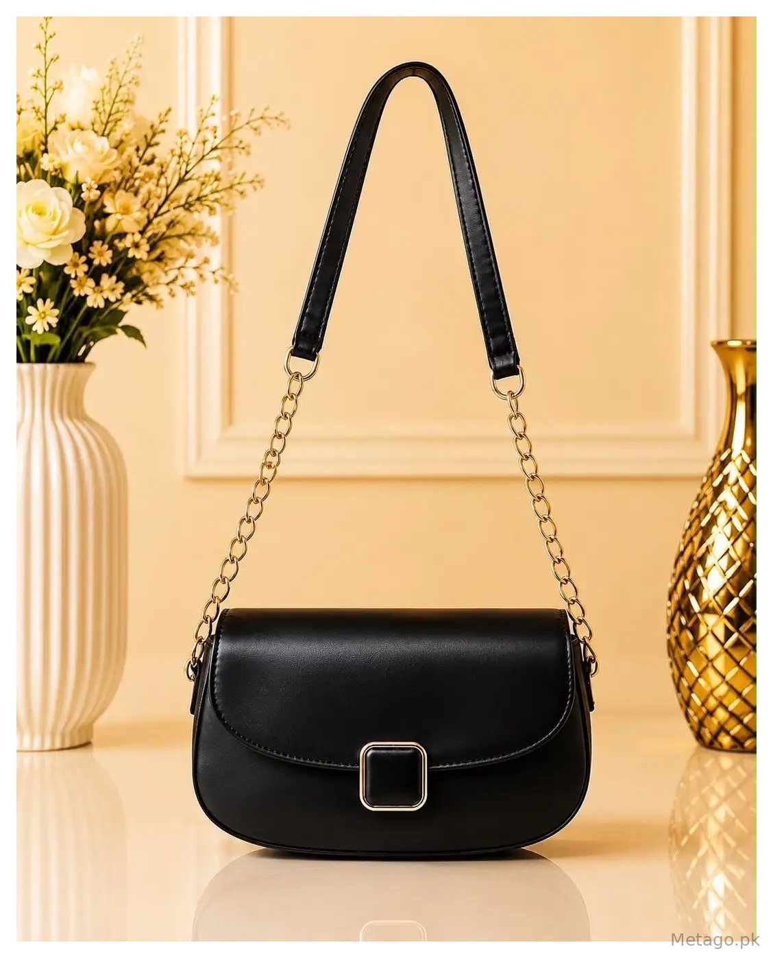 Women's Leather Plain Shoulder Bag