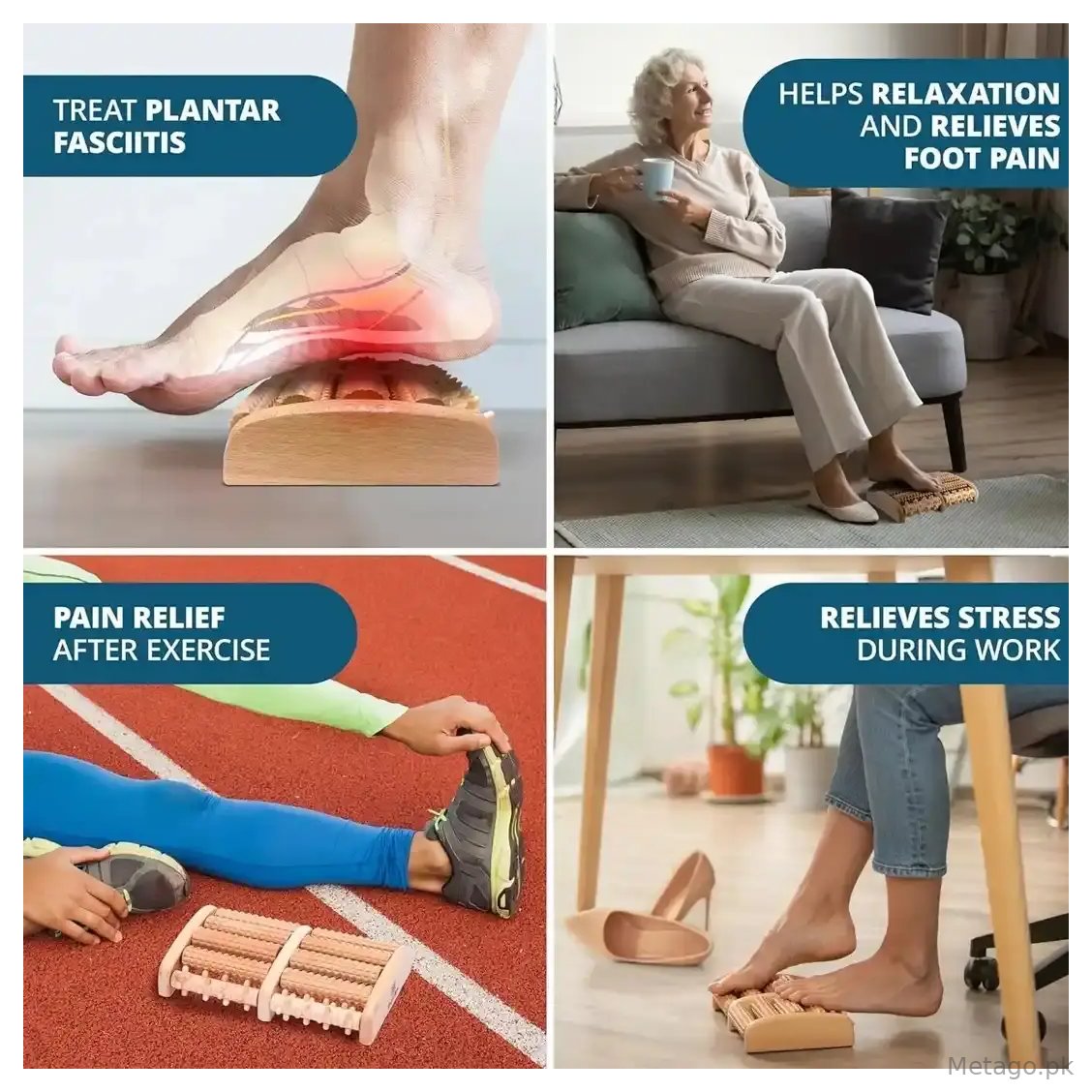 Wooden foot massager Roller, Stress Relief, Health Therapy