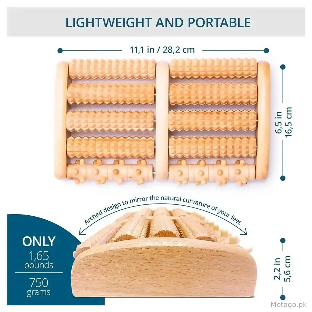 Wooden foot massager Roller, Stress Relief, Health Therapy