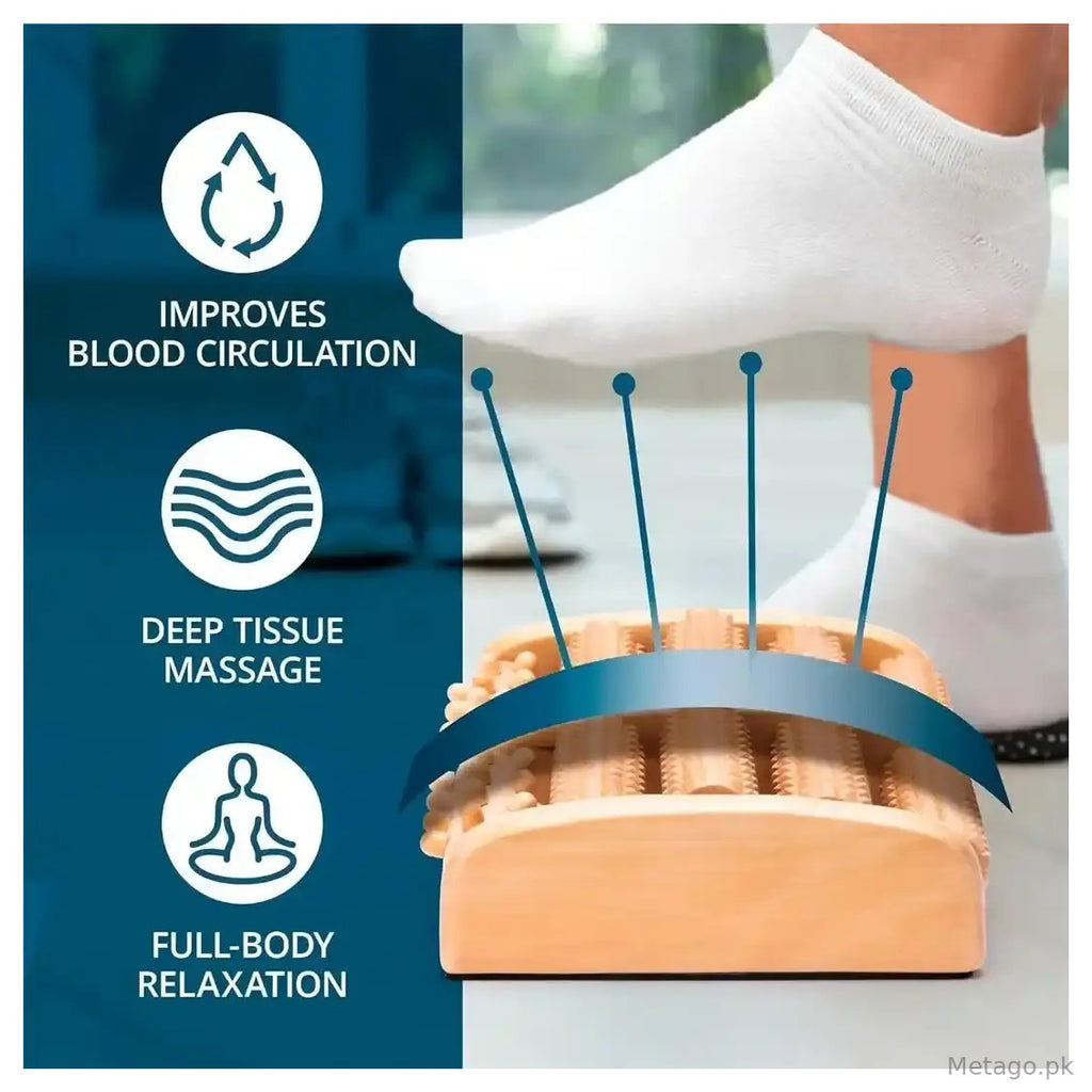 Wooden foot massager Roller, Stress Relief, Health Therapy