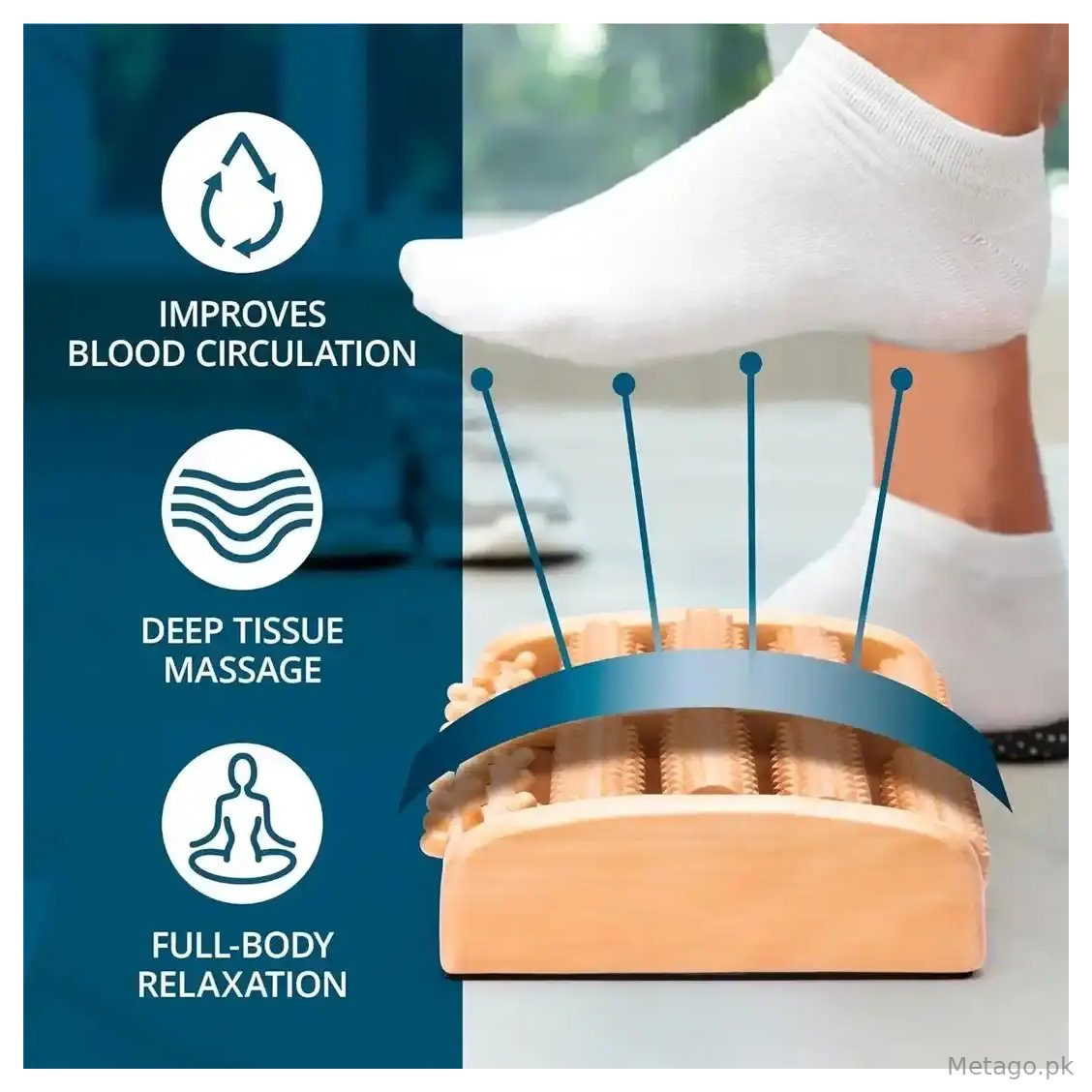 Wooden foot massager Roller, Stress Relief, Health Therapy