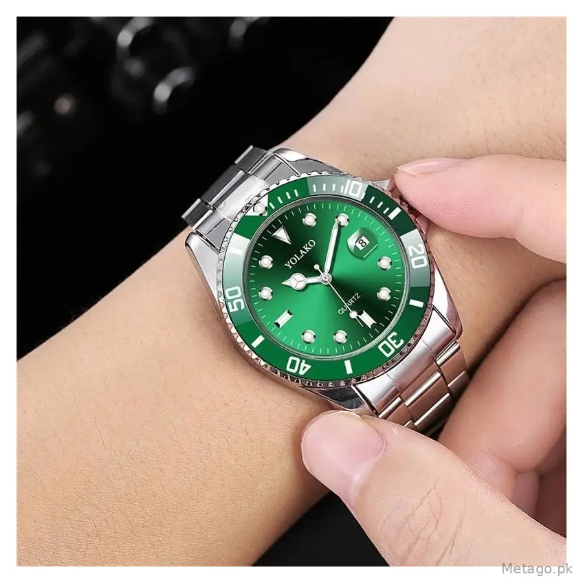 Yolao Green Dial Men's Quartz Watch with Calendar